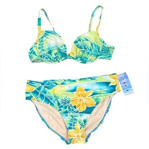 Vintage CHRISTINA  Bikini NWT NEW floral beachy medium + large small? 90s